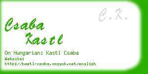 csaba kastl business card